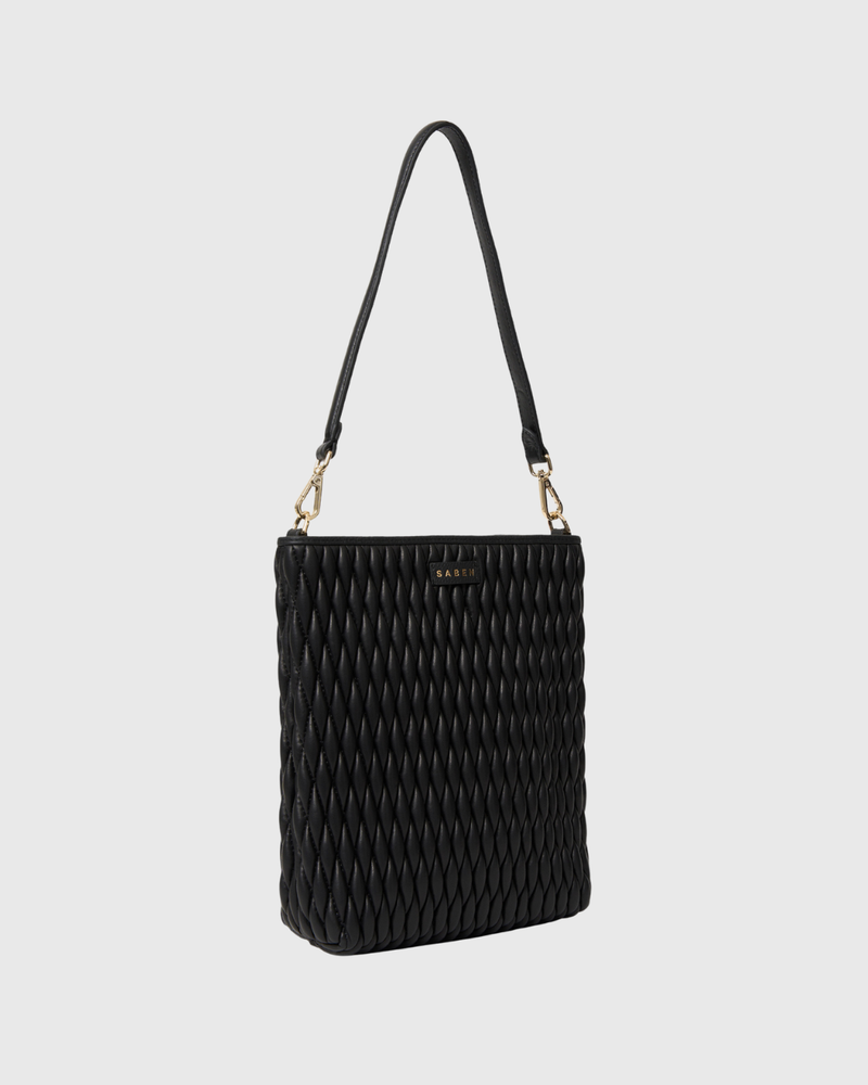 Claudette Shoulder Bag Black Diamond Quilt