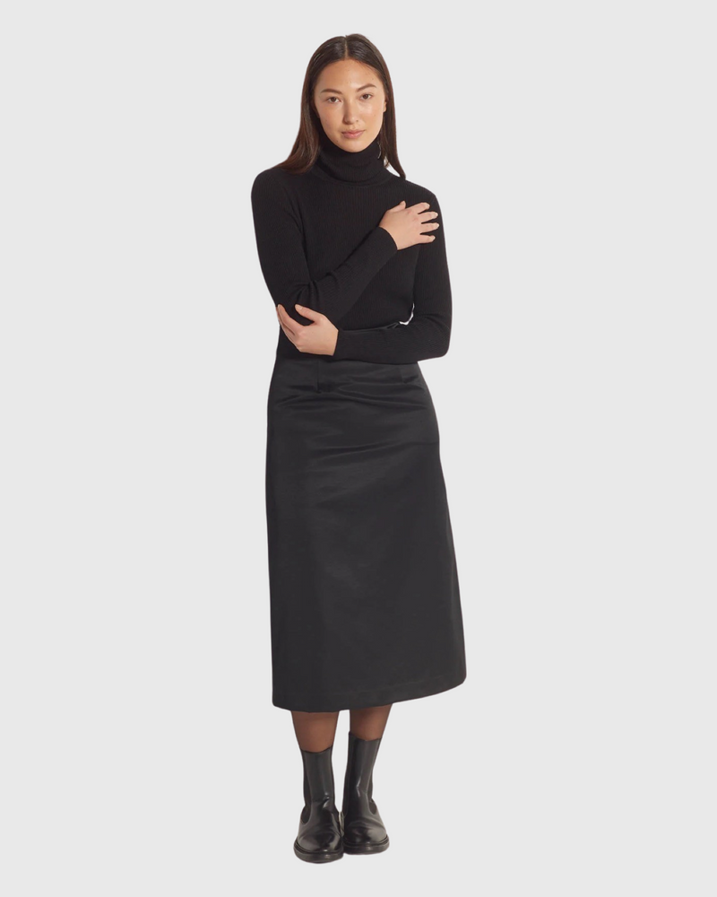 Agnetha Merino Polo (Merino Knit) Black