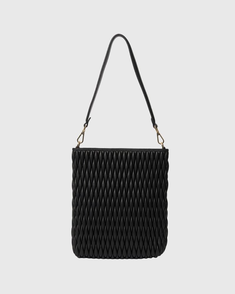 Claudette Shoulder Bag Black Diamond Quilt