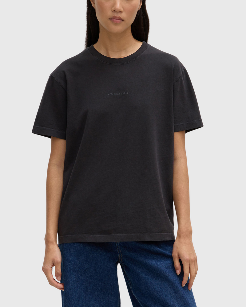 Veiled Logo SS Tee Washed Black