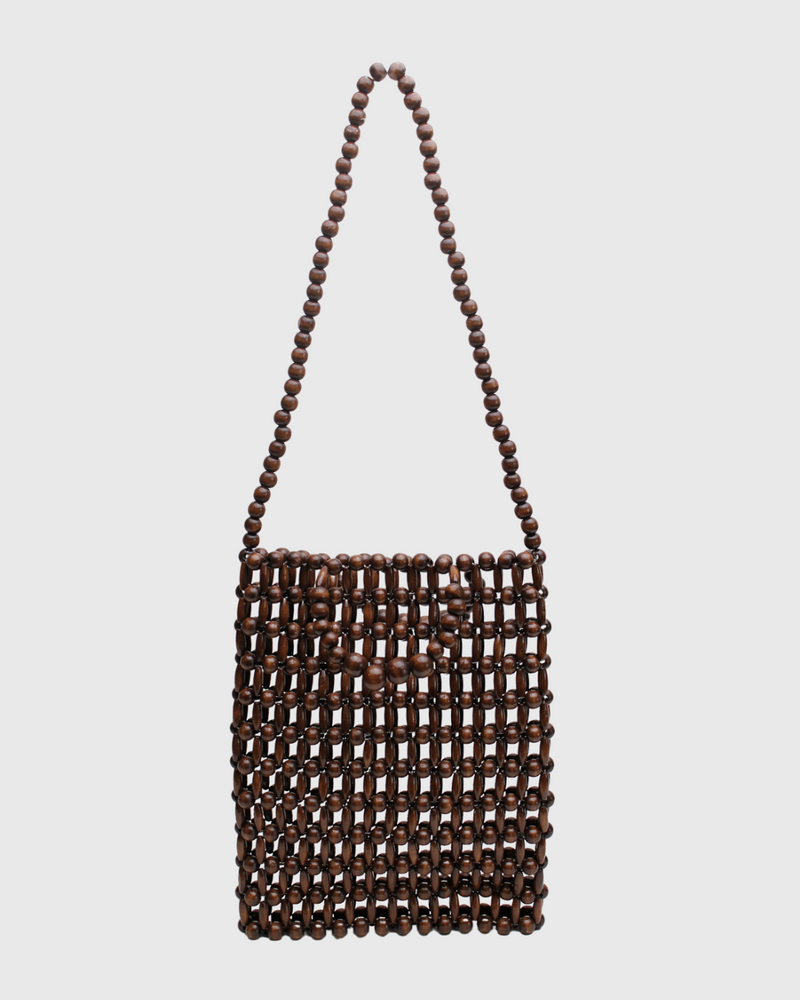 Gia Beaded Tote Brown