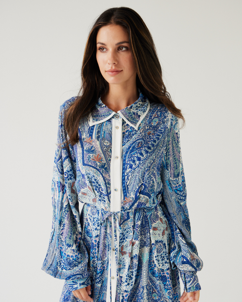 Yoyo Dress Blue Paisley