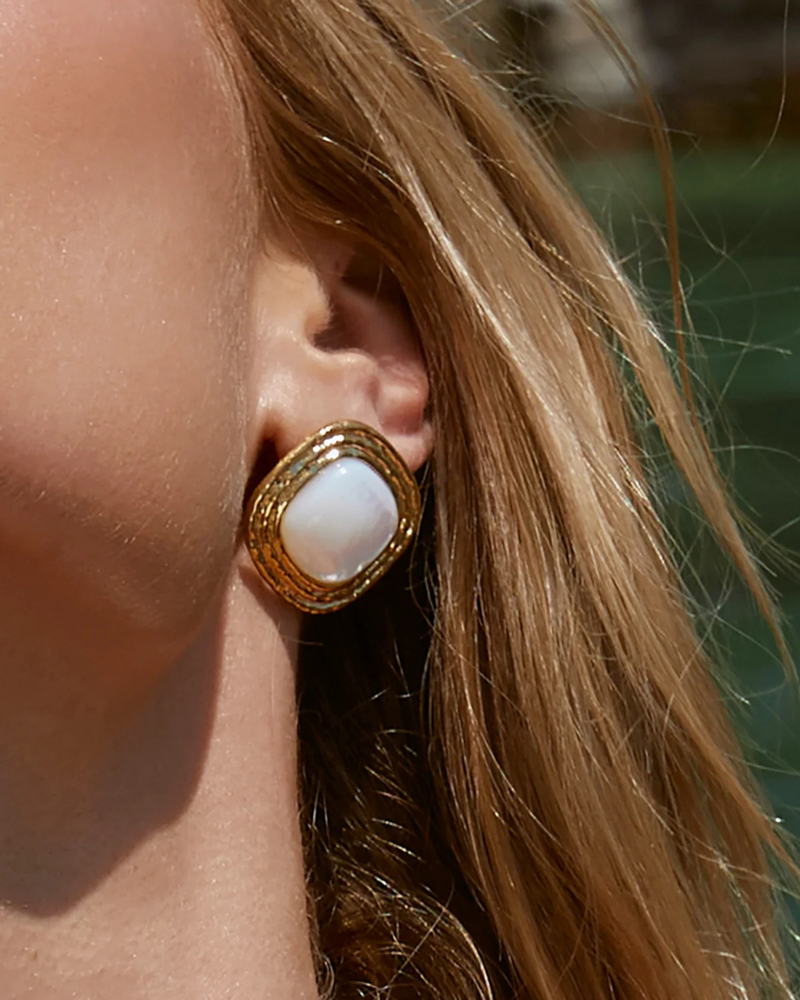 Ophelia Mother of Pearl Earrings Gold