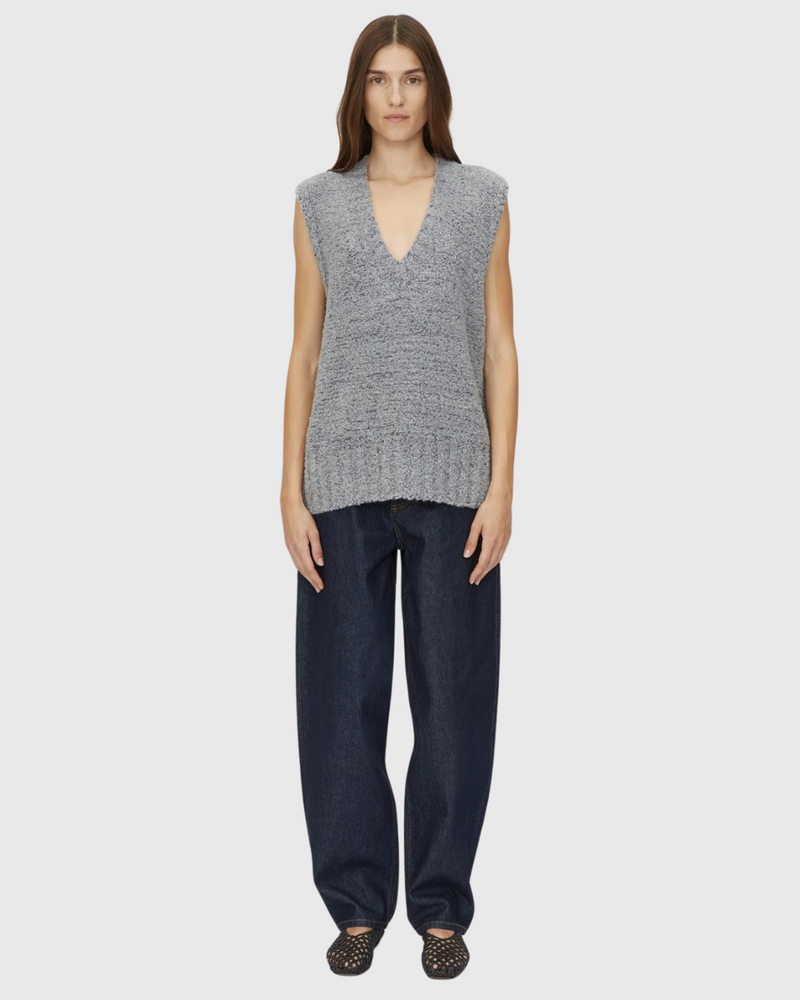 Izara Knit Vest Charcoal Navy