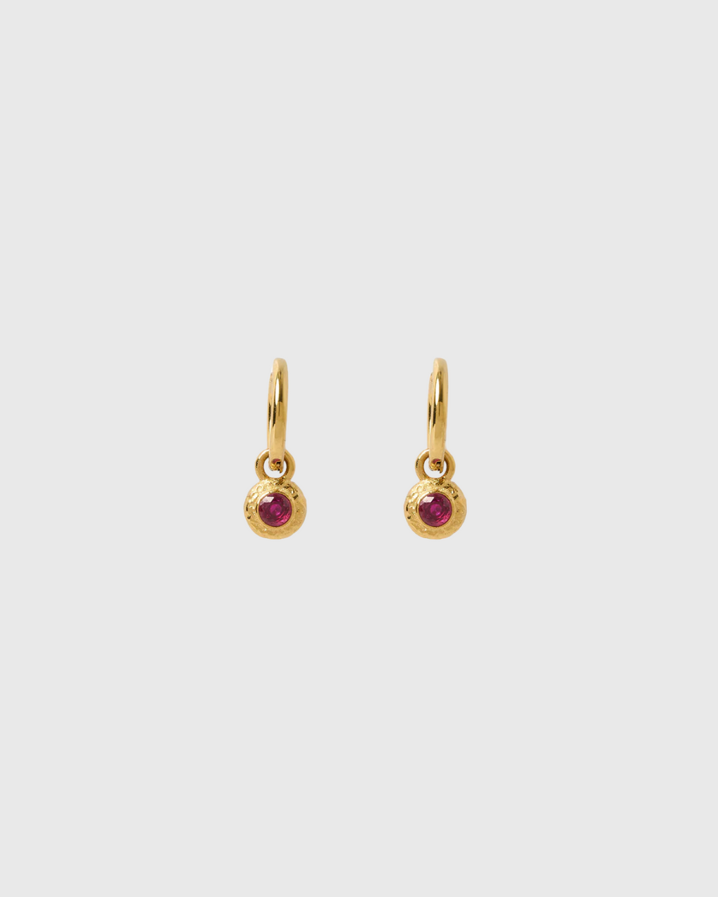 Crushed Birthstone Earrings Ruby