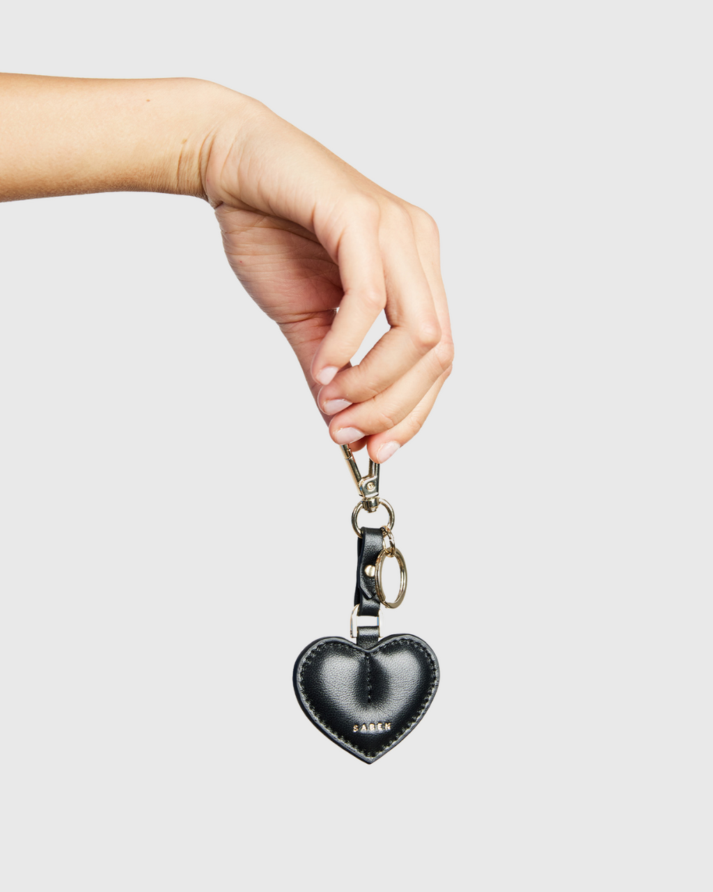 Charm Keyring Heart Black