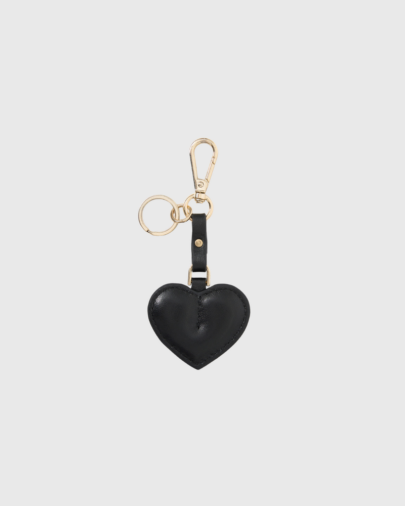 Charm Keyring Heart Black