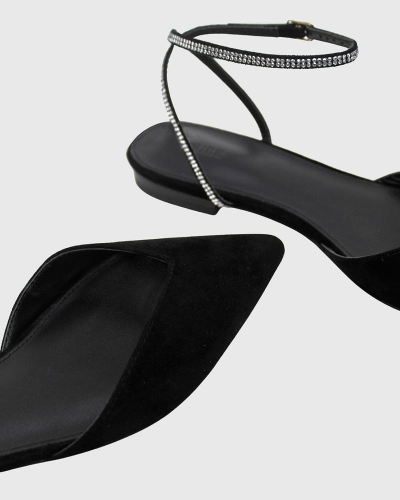 Nora Flat Black/Crystal