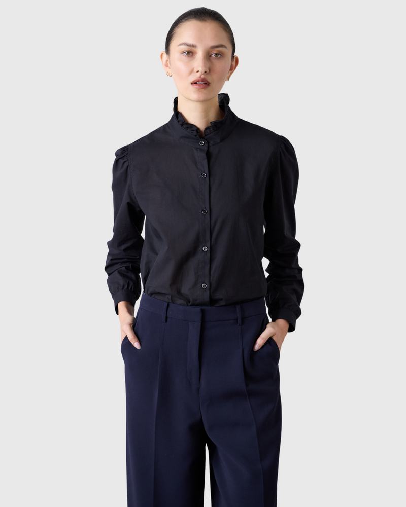 Jane Frill Blouse Black