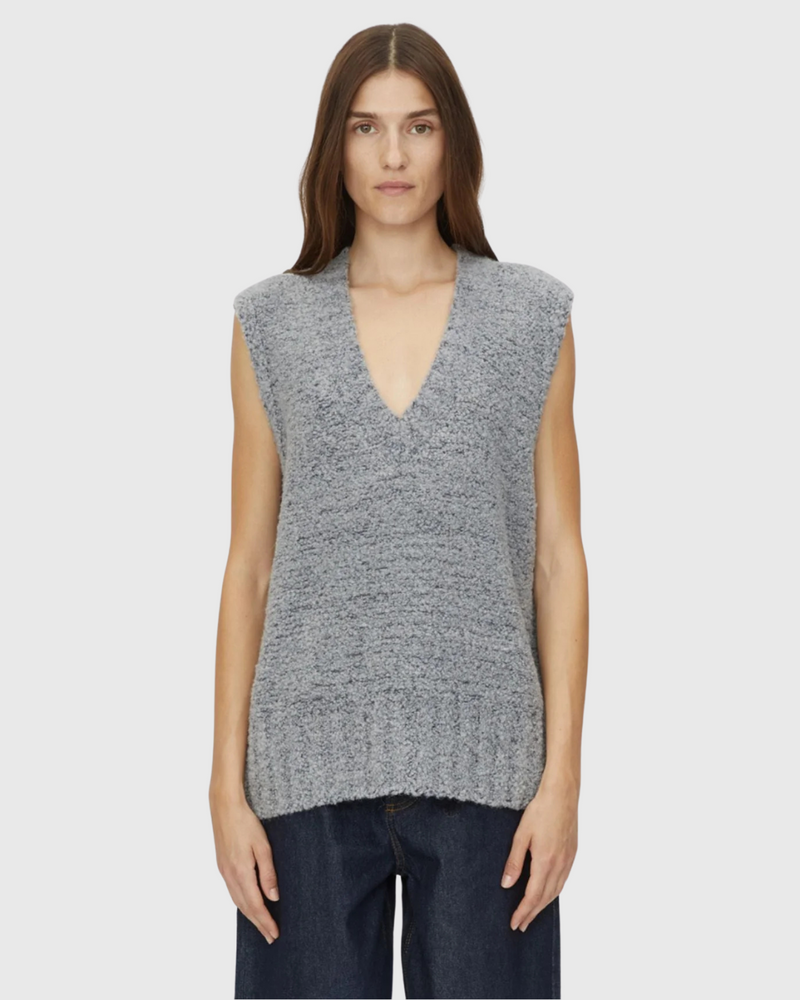 Izara Knit Vest Charcoal Navy