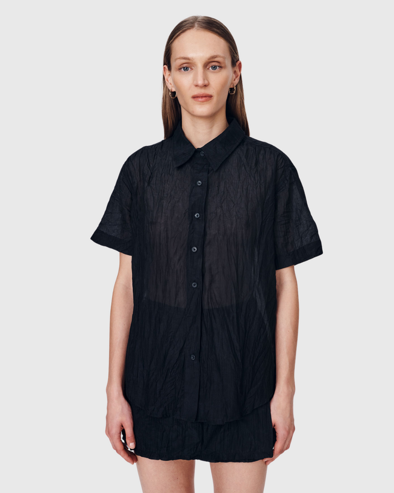 Mason Silk Shirt Noir