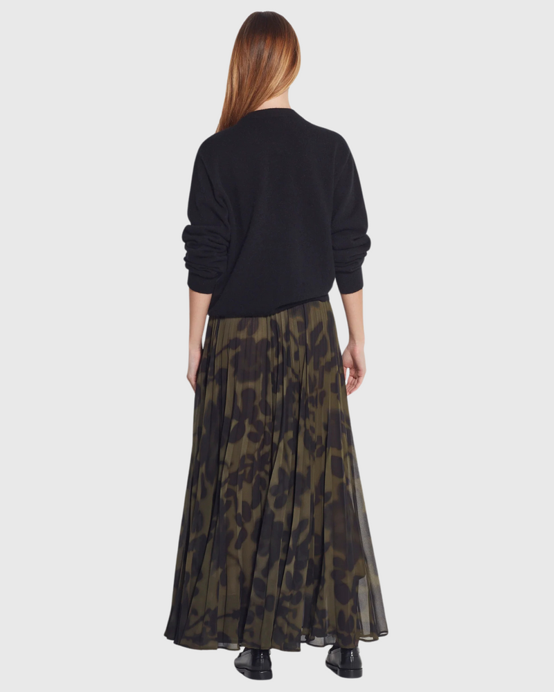 Evelyn Pleat Skirt (Midnight Flora) Moss