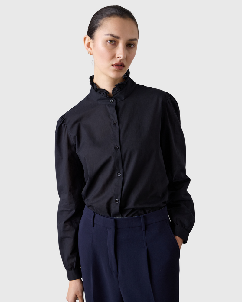 Jane Frill Blouse Black