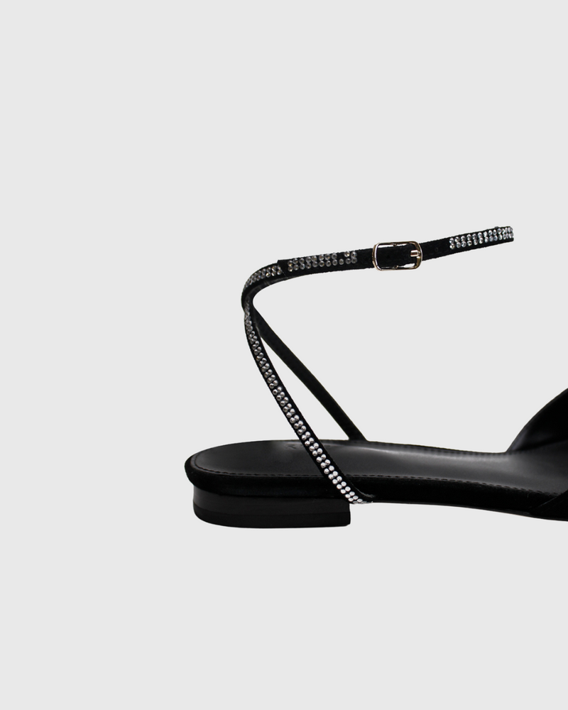 Nora Flat Black/Crystal