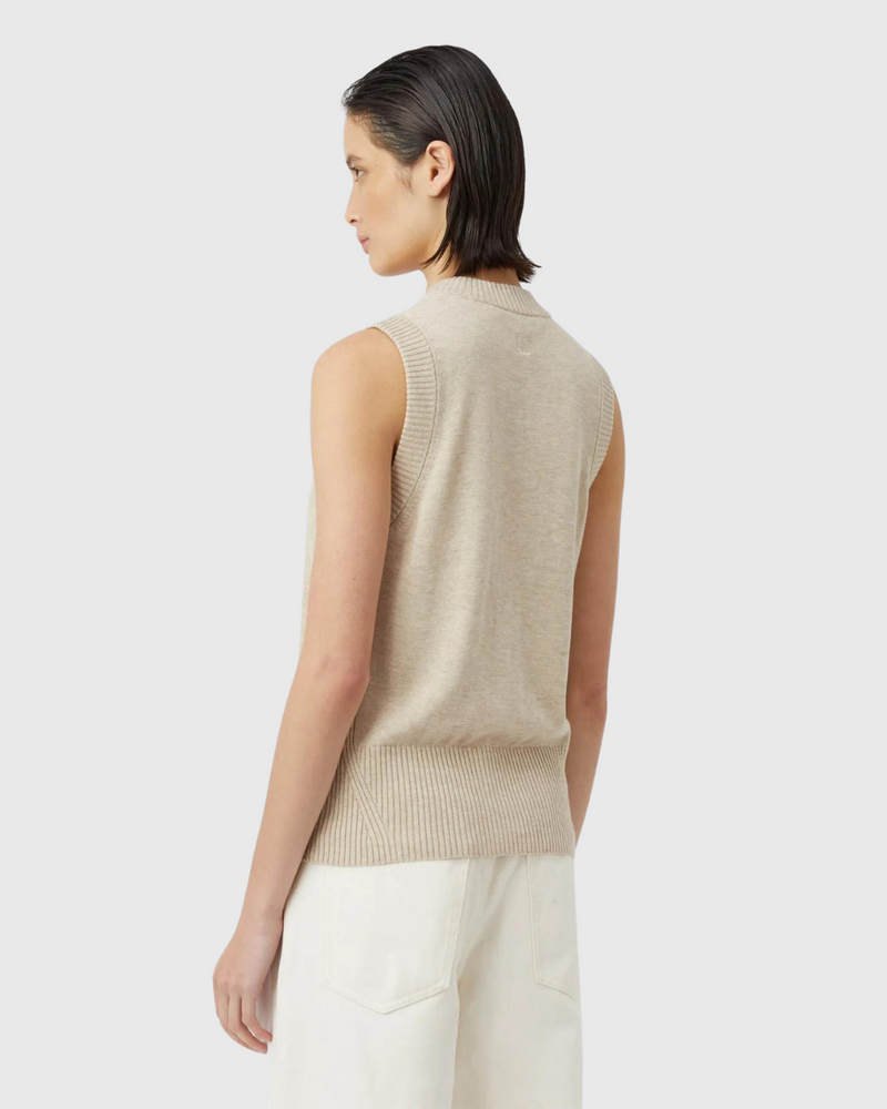 Macie Sleeveless Cardigan Oatmeal Melange