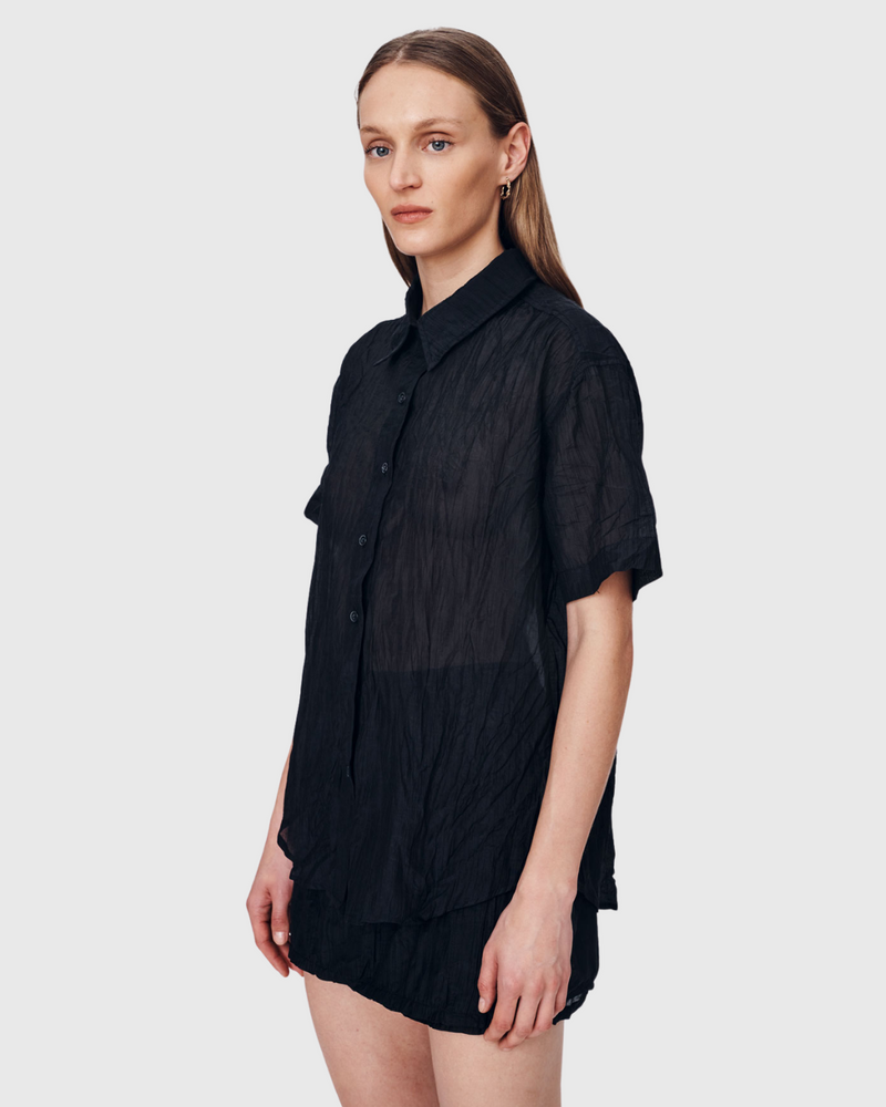 Mason Silk Shirt Noir