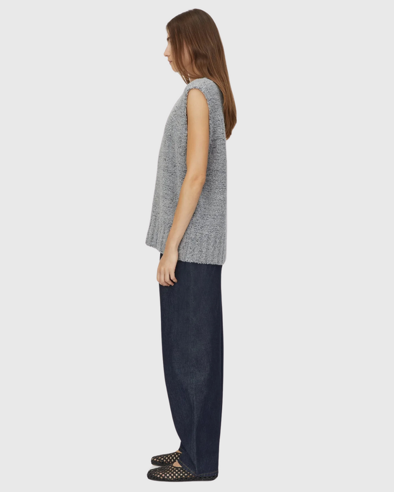 Izara Knit Vest Charcoal Navy