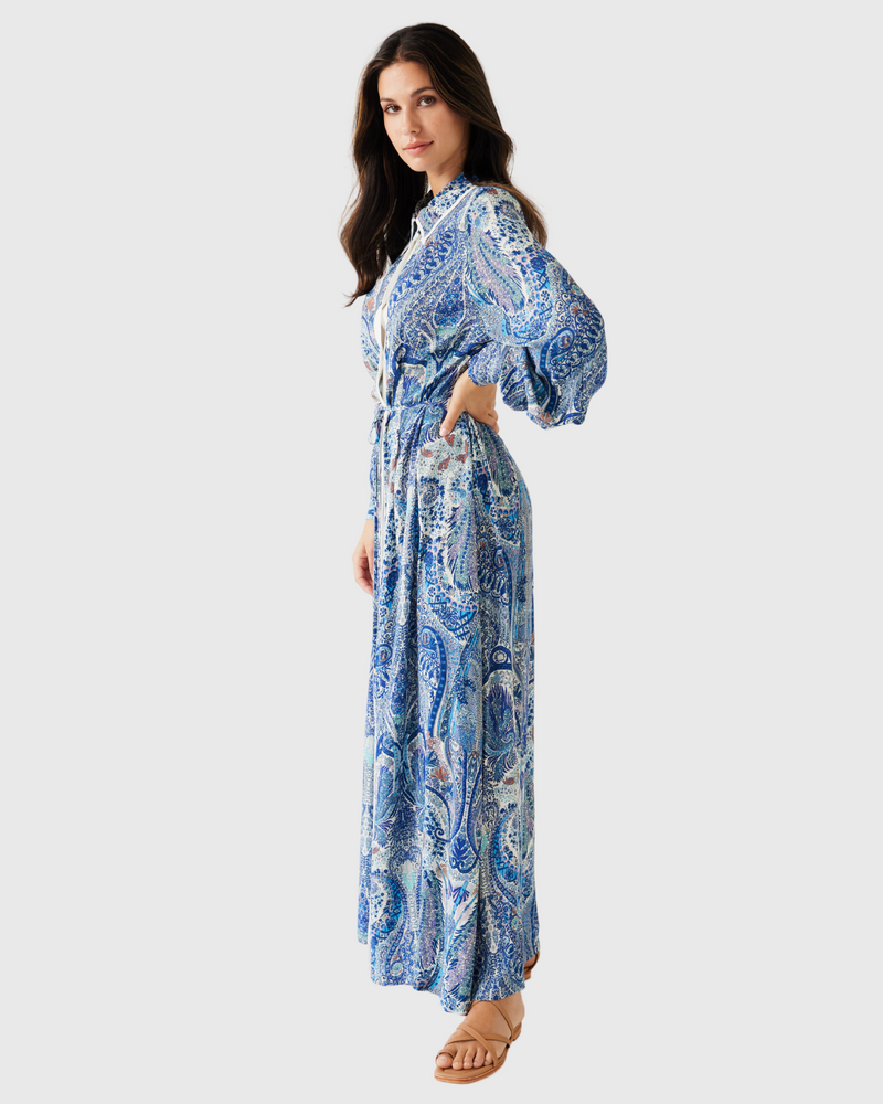 Yoyo Dress Blue Paisley