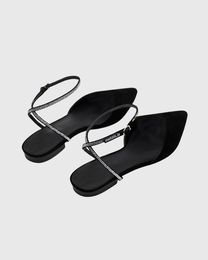 Nora Flat Black/Crystal