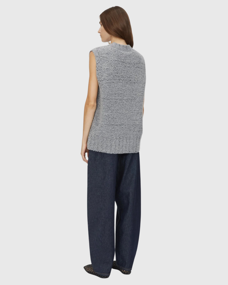 Izara Knit Vest Charcoal Navy