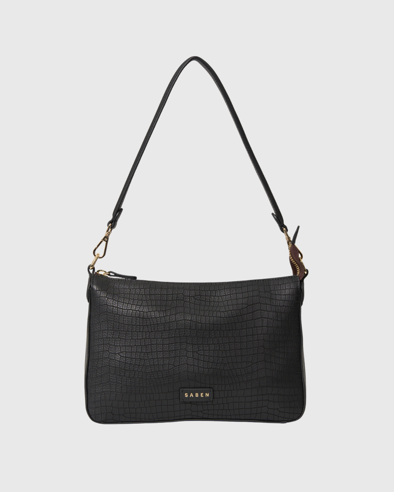 Dane Shoulder Bag Black Luxe Emboss