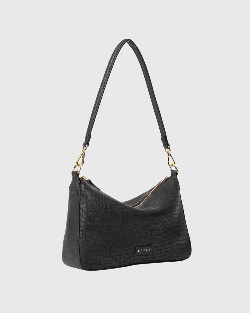 Dane Shoulder Bag Black Luxe Emboss