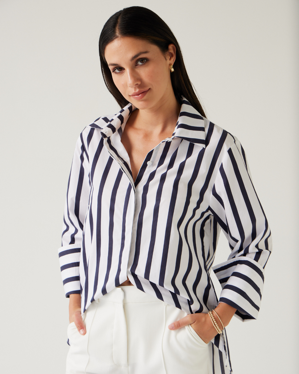 Mark Shirt Navy Stripe