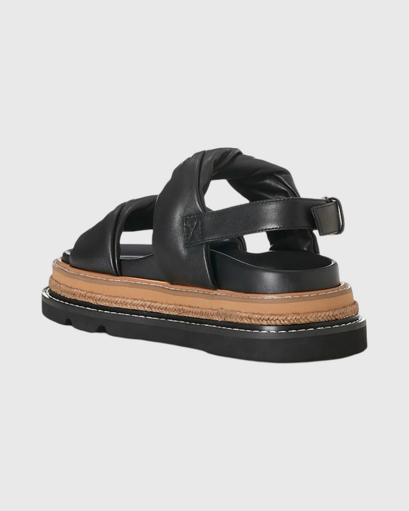 Vee Sandal Black Leather