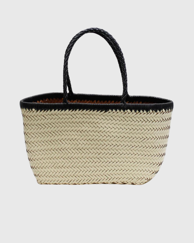 Amelia Woven Bag Cream/Black