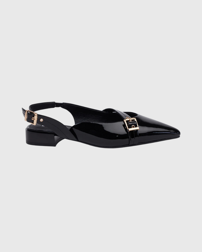 Chelsea Slingback Black Patent