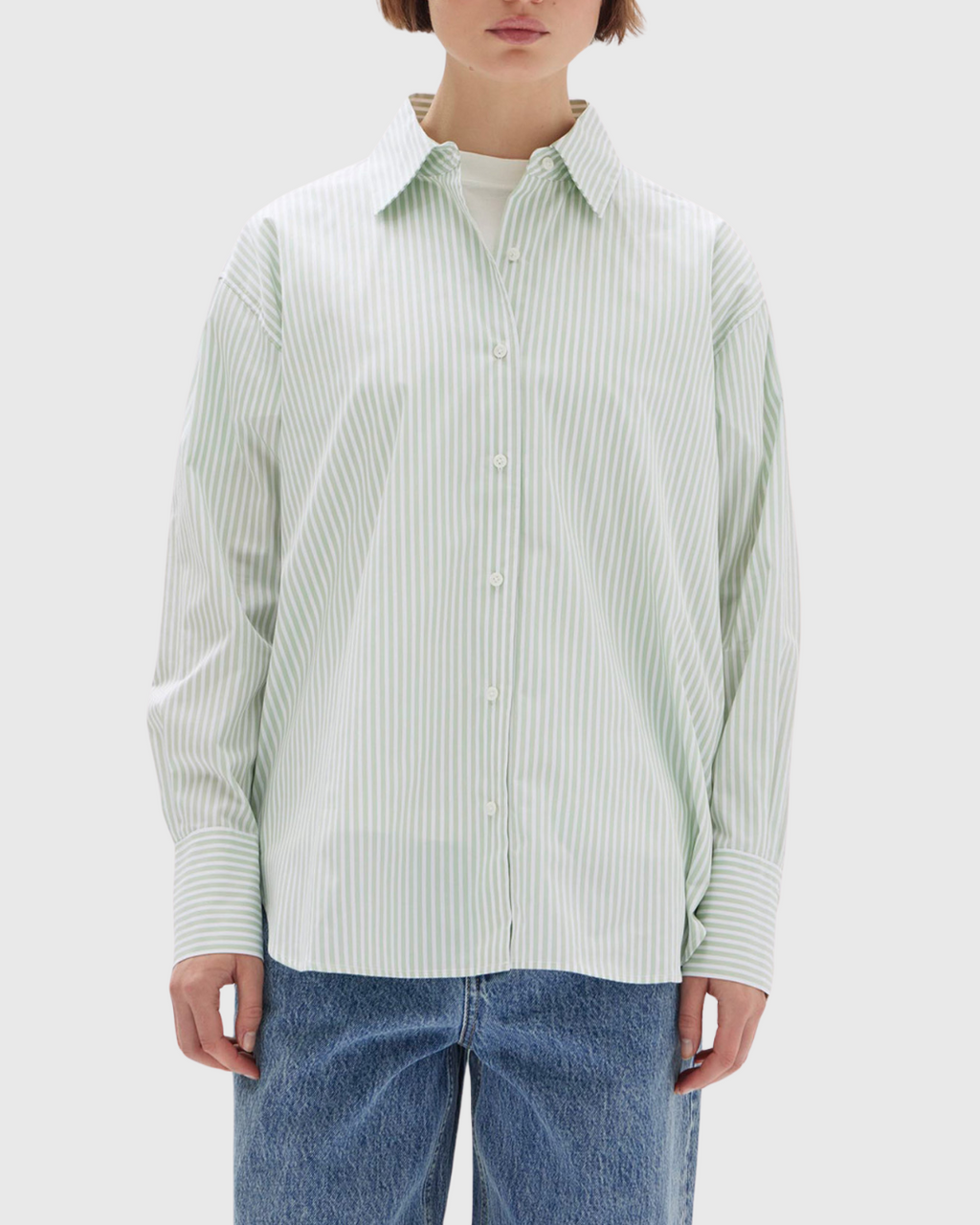 Signature Poplin Shirt Rosemary/White