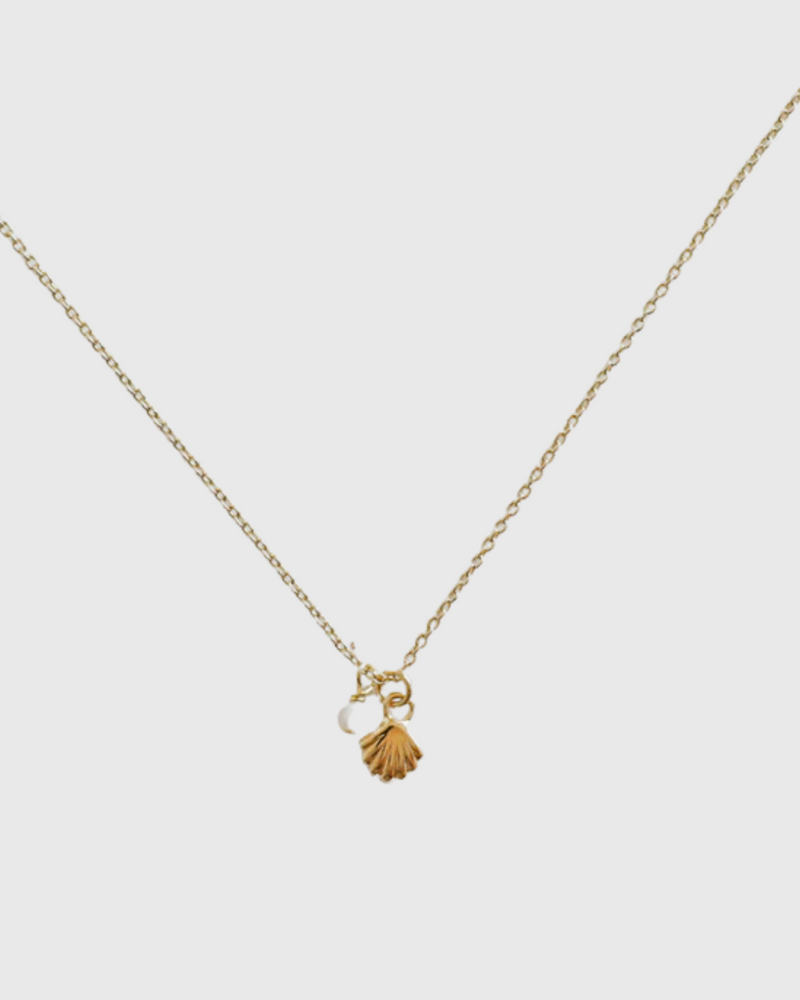 She Shell Necklace w. Pearl Gold