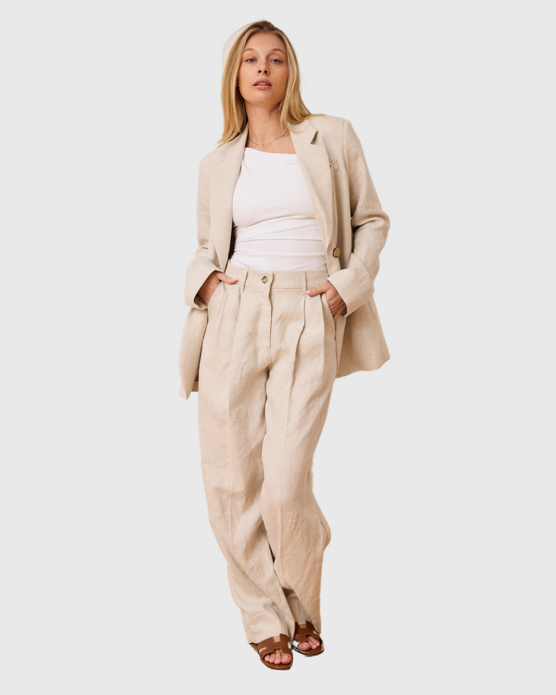 Charlie Blazer Natural Linen