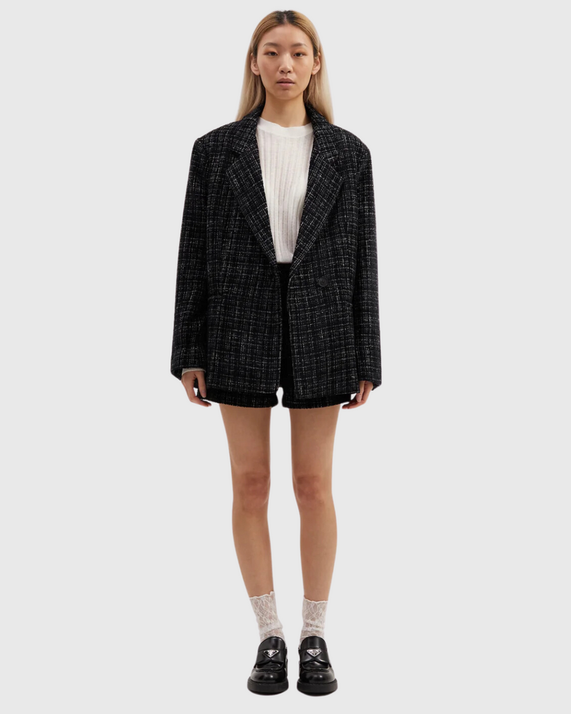 Lennon Blazer Black Boucle