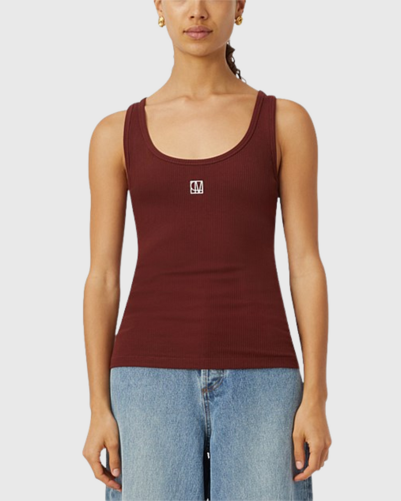 Nora Scoop Neck Tank Chestnut Brown