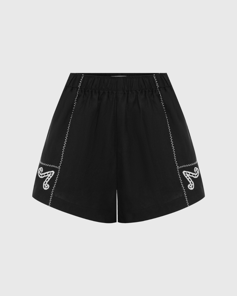 Aries Linen Shorts Noir