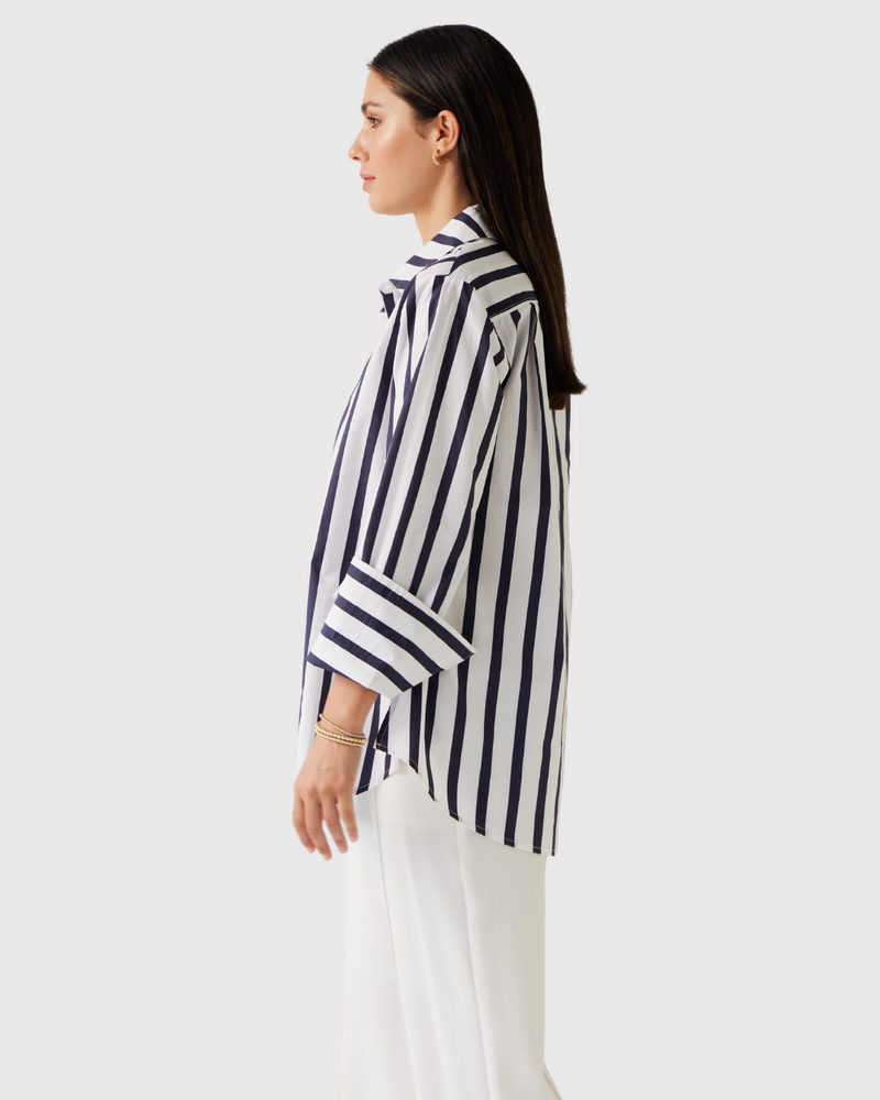 Mark Shirt Navy Stripe