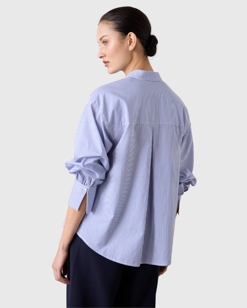 Gabi Stripe Blouse Blue/White Stripe