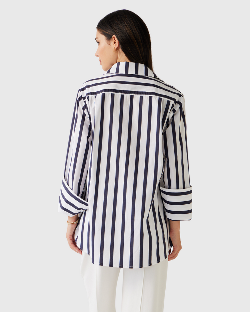 Mark Shirt Navy Stripe