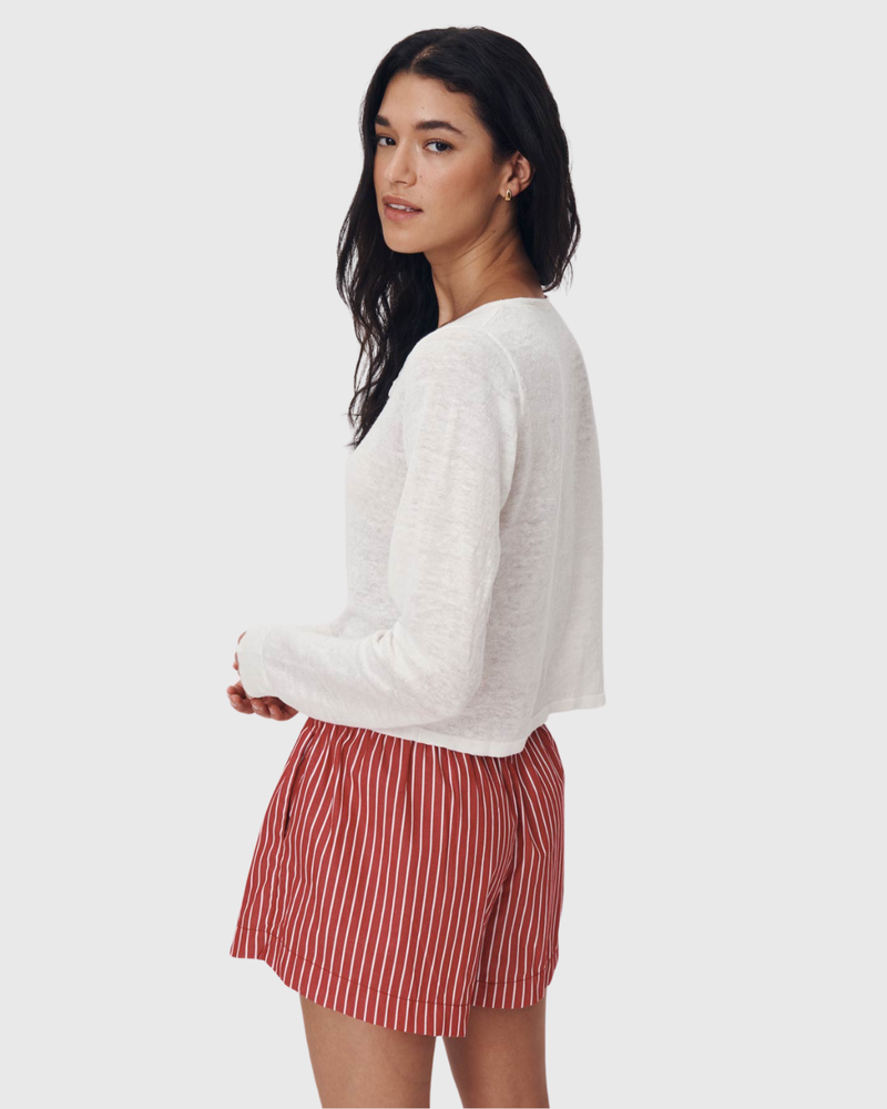 Marcia Bow Cardigan Top Bone