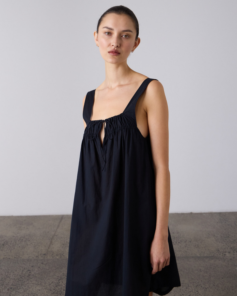 Camilla Cotton Camisole Night Dress Black