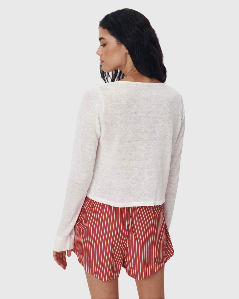 Marcia Bow Cardigan Top Bone