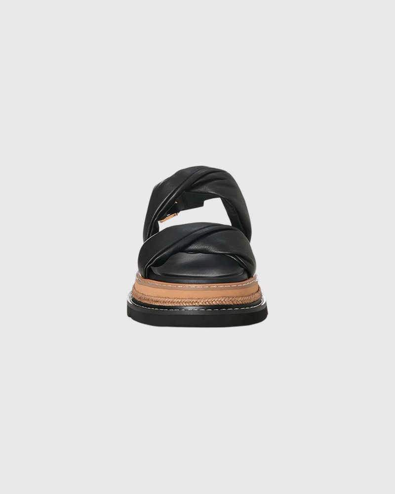 Vee Sandal Black Leather