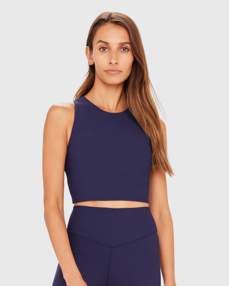 Ribbed Samara Crop Navy