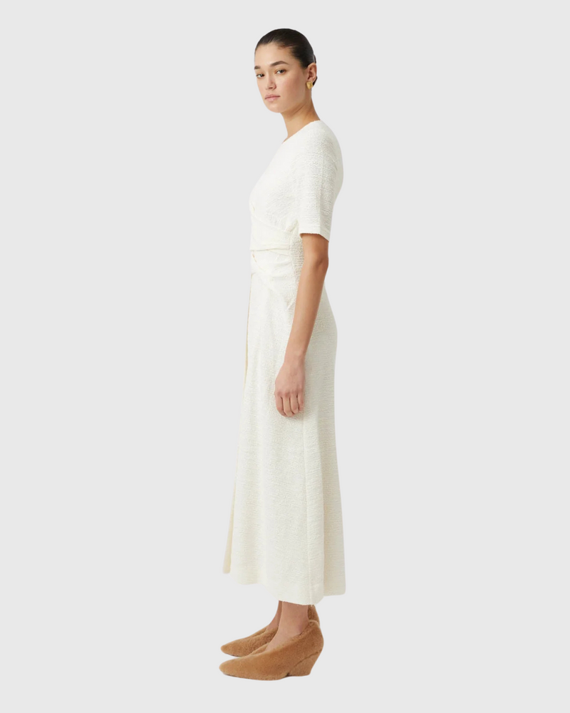 Realm Twisted Midi Dress Cream