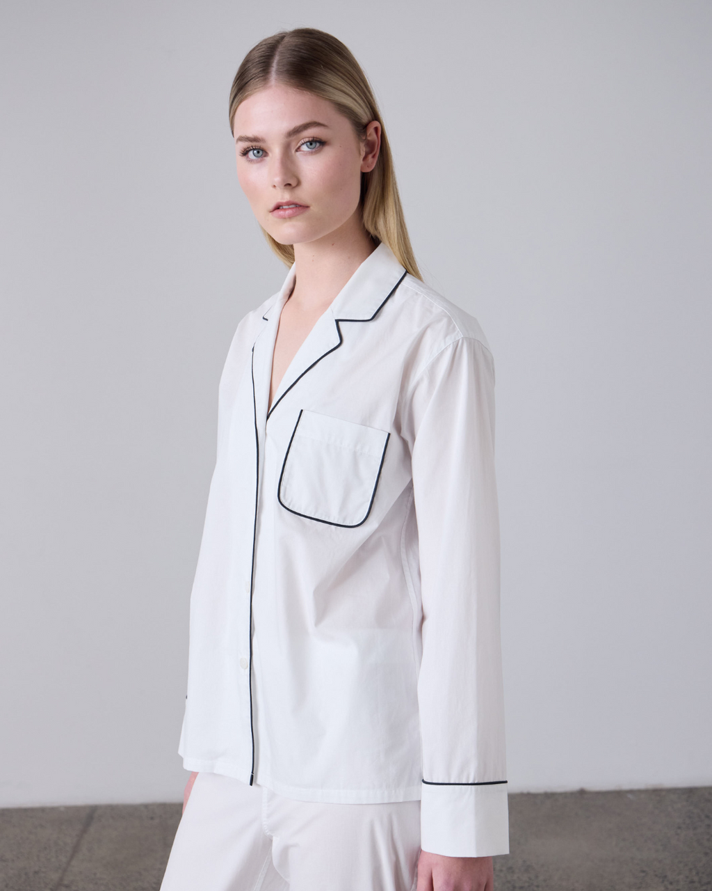 Arabella LS PJ Shirt White