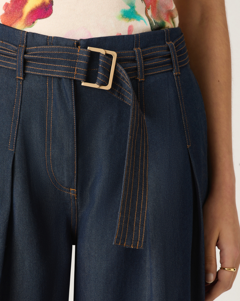 Cleo Denim Wide Leg Pant Indigo