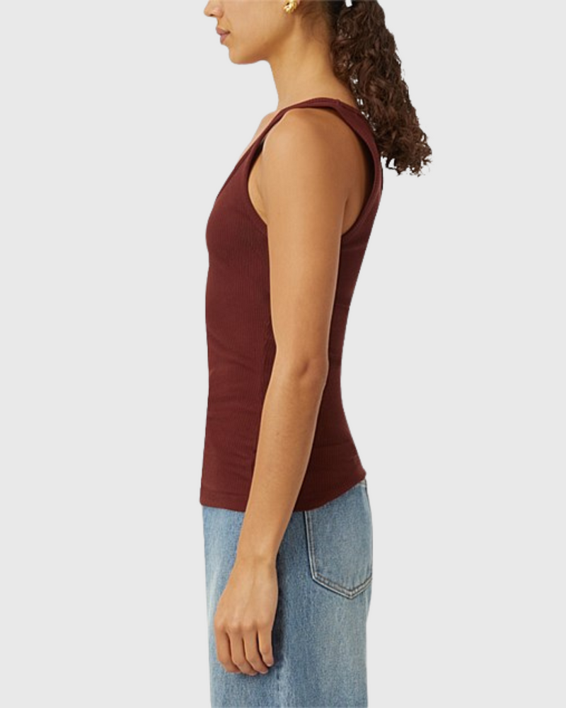 Nora Scoop Neck Tank Chestnut Brown