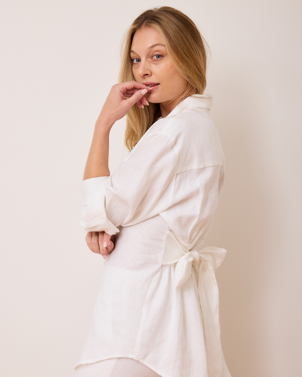 9-5 Shirt White Linen