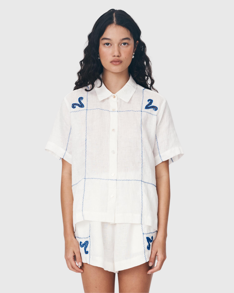 Aries Linen Shirt Bone